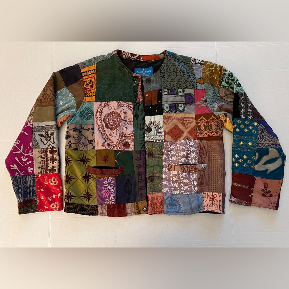 Sacred Threads Multicolor Patchwork Jacket - image 5